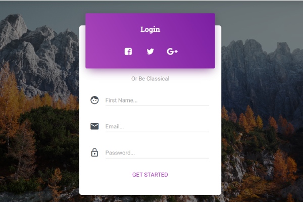 Login Page Snippet for Faster Coding in Bootstrap Creative Tim