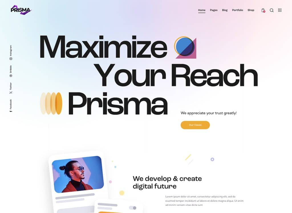 Prisma - Dijital Başlangıç ​​ve Uygulama WordPress Teması