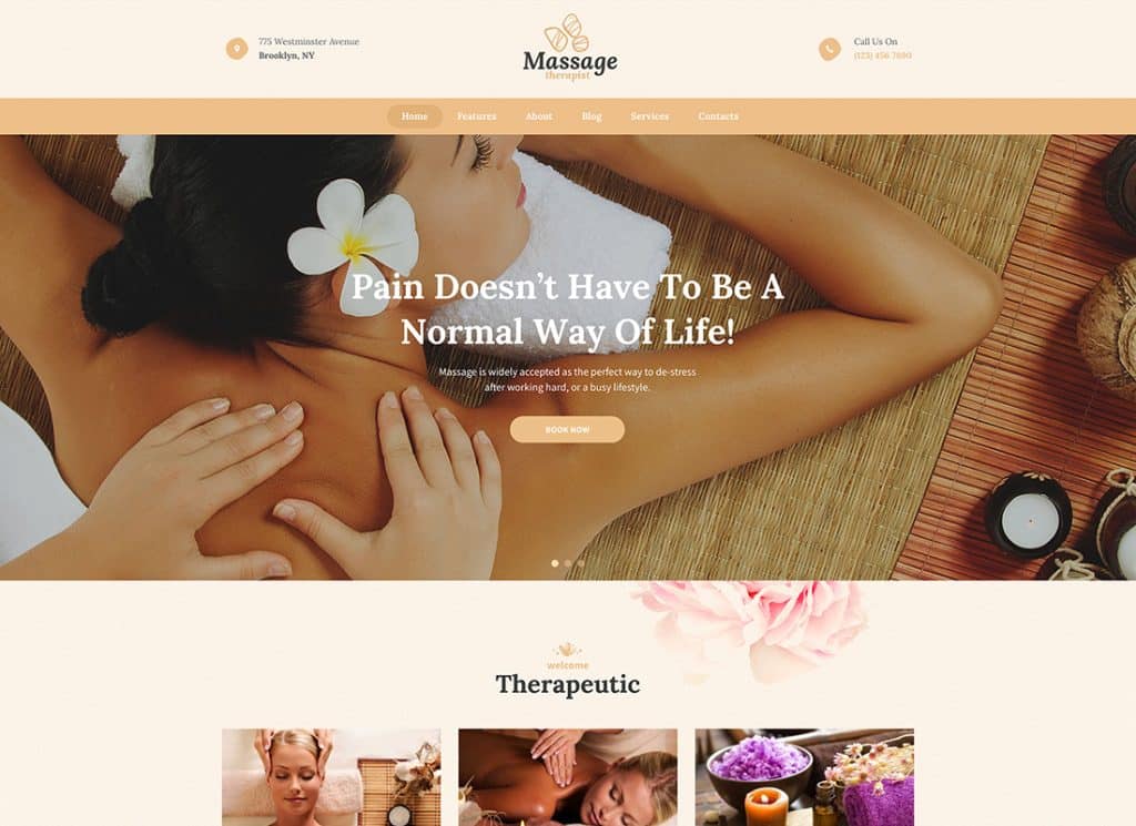 Tema WordPress per massaggiatori e saloni spa