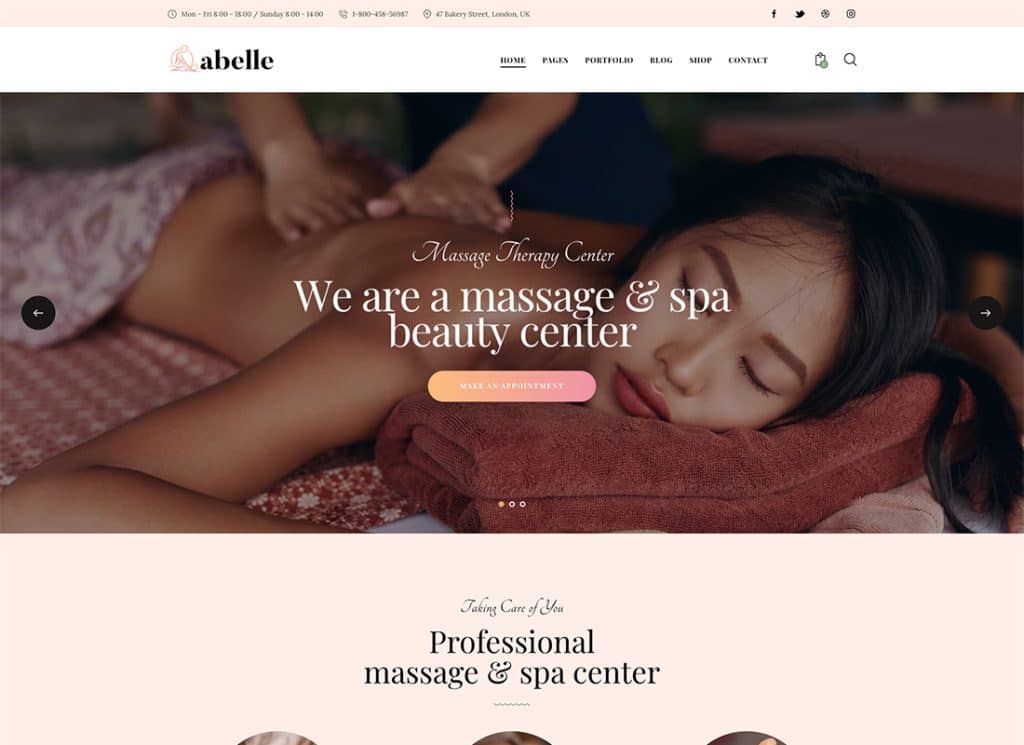 Abelle - Tema WordPress Elementor per salone di bellezza