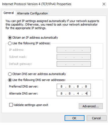 DNS server address