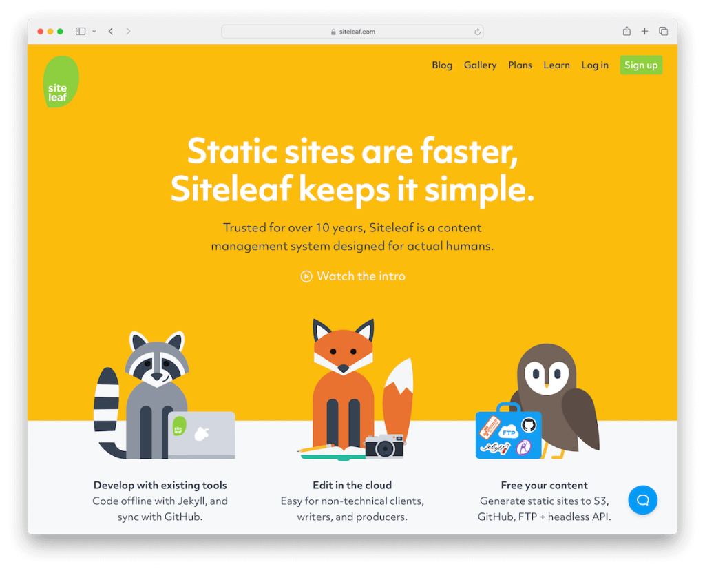 siteleaf statik site cms