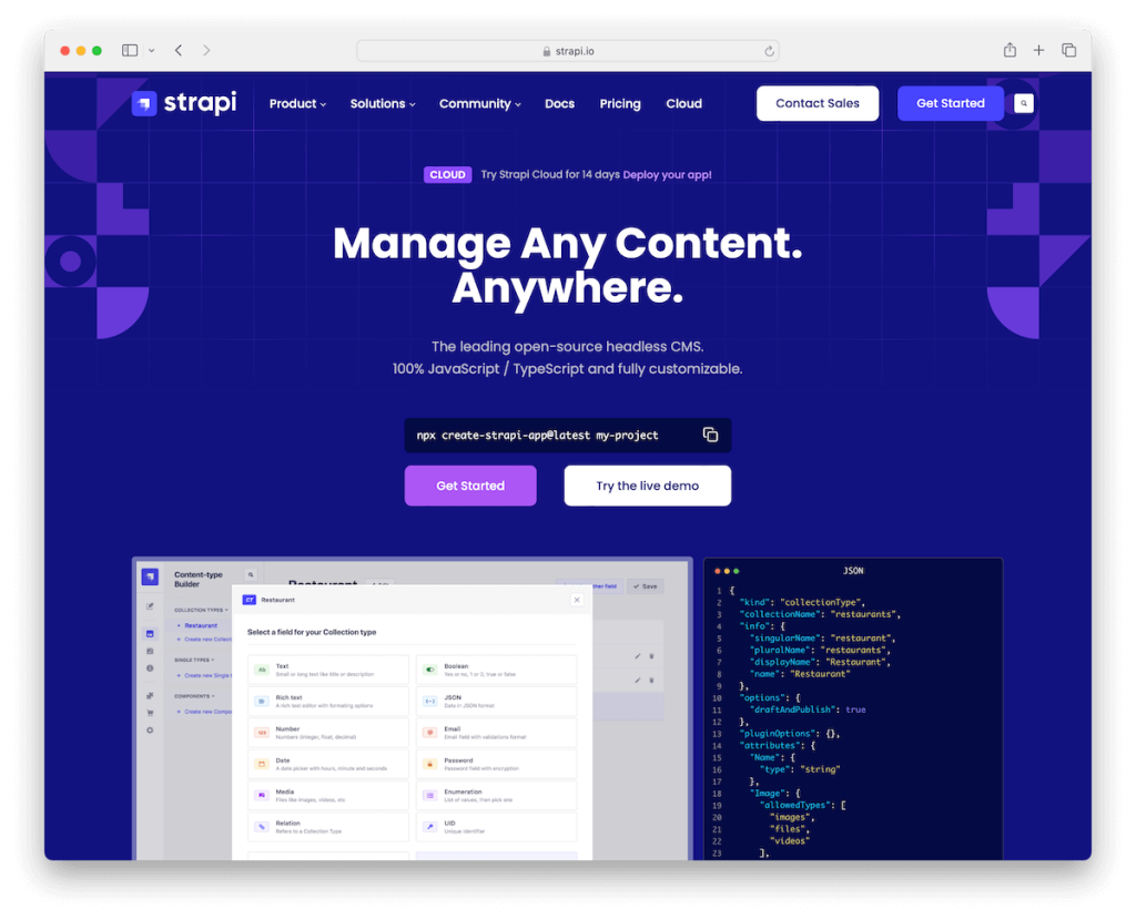 Strapi CMS для приложений