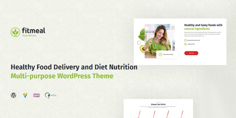 Fitmeal Healthy Food Delivery and Diet Nutrition WordPress Theme Preview ThemeForest