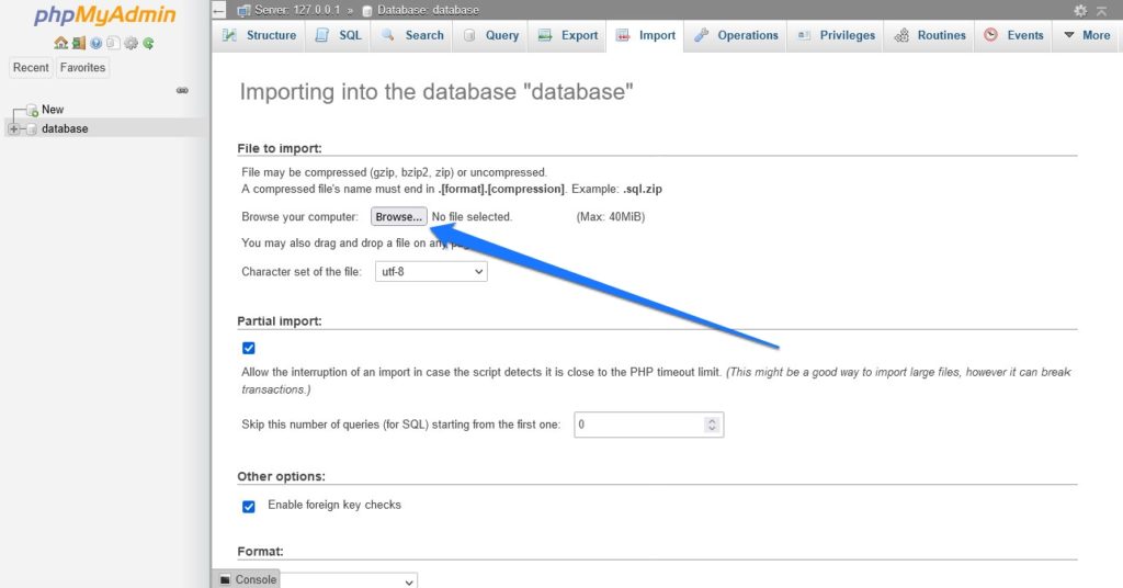 importar base de datos a phpmyadmin