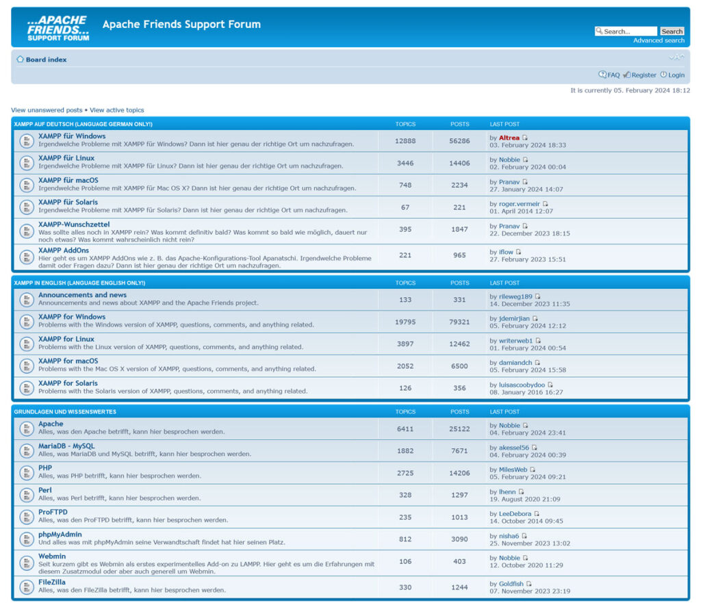 forum pomocy xampp