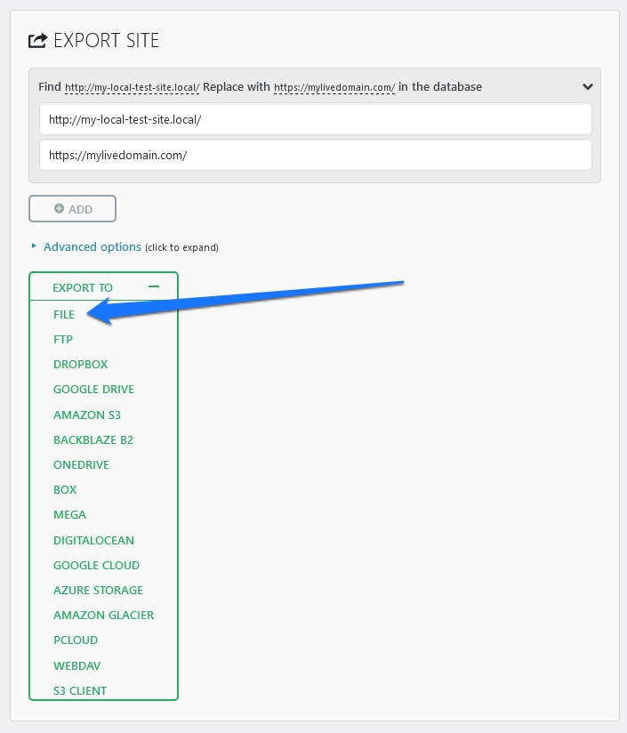 Tot într-un singur site de export de migrare wp