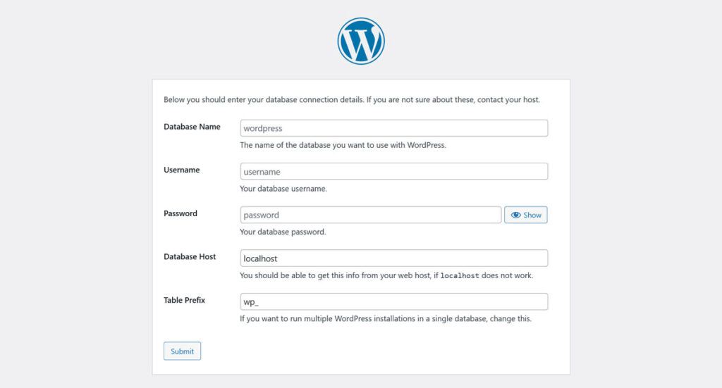 configurazione di wordpress in xampp