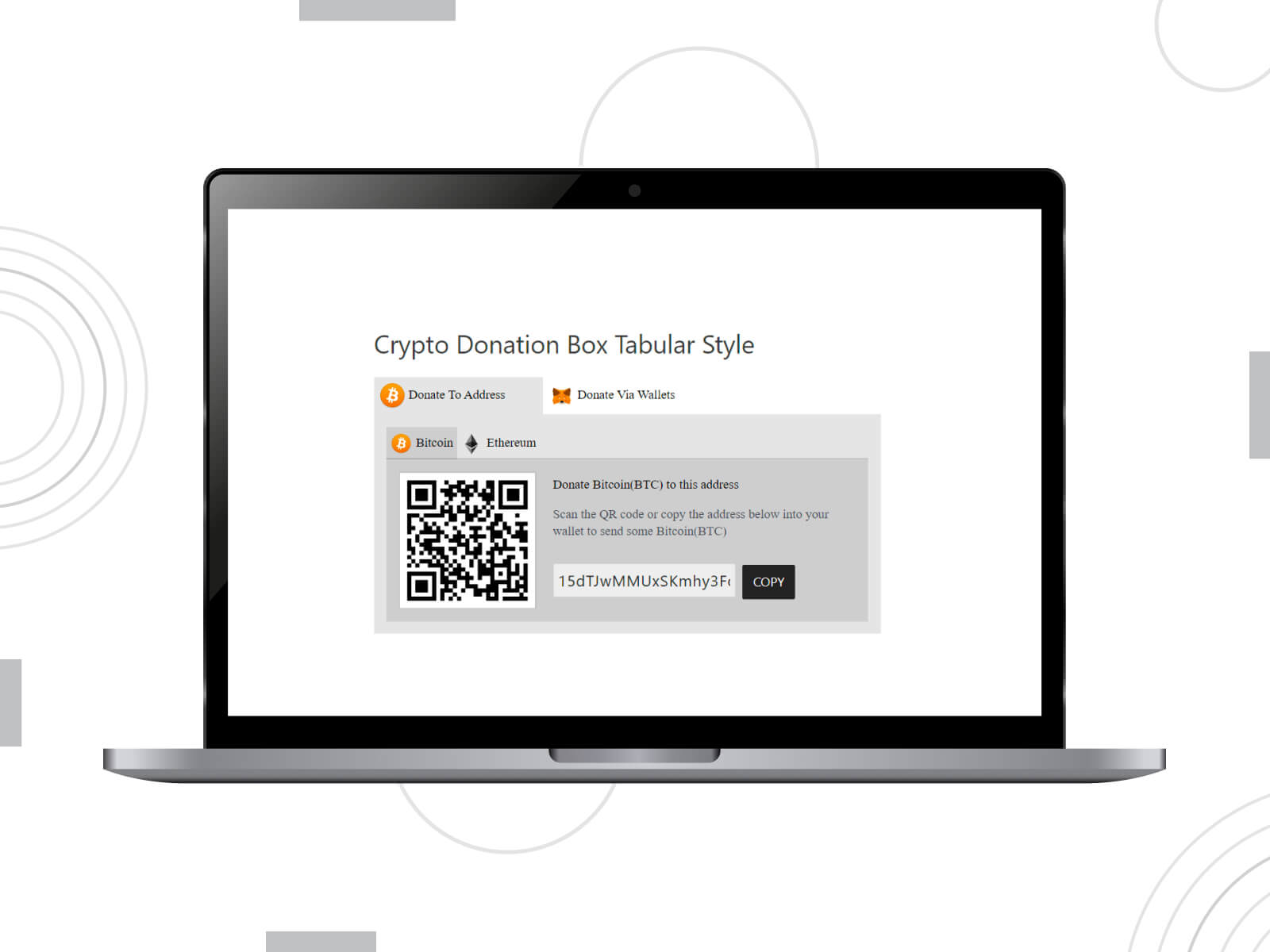 Crypto Donation Box - en iyi wordpress bağış eklentilerinden biri.