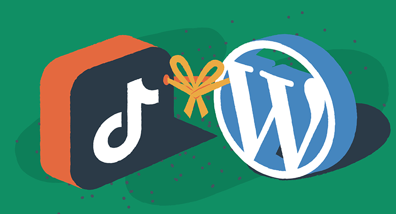 O logotipo do TikTok está vinculado ao logotipo do WordPress