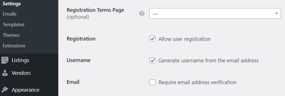 Configurar la pestaña de usuarios en la configuración de HivePress.