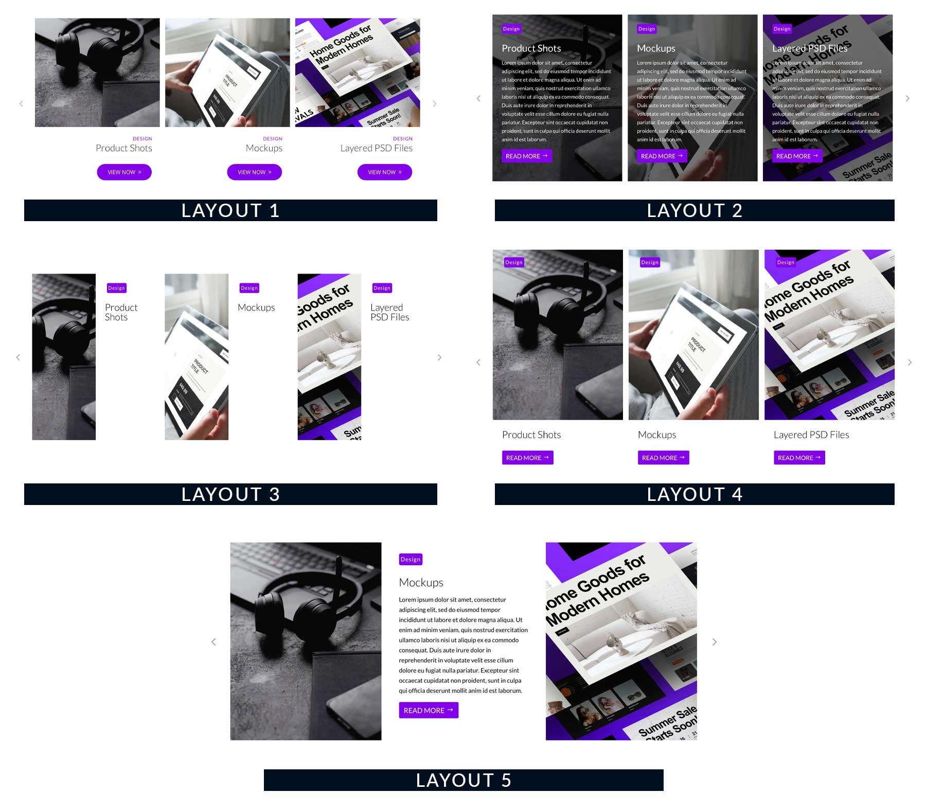 DE-Portfolio-Carusel layouts