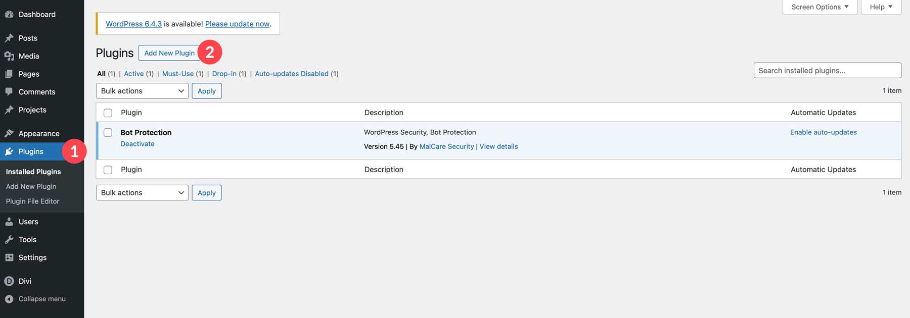 ติดตั้งปลั๊กอิน WordPress