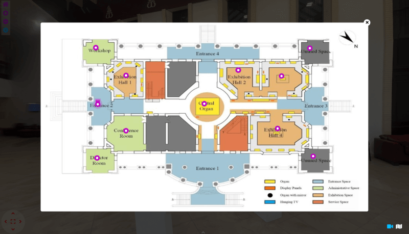 Plano de planta en visita virtual al museo