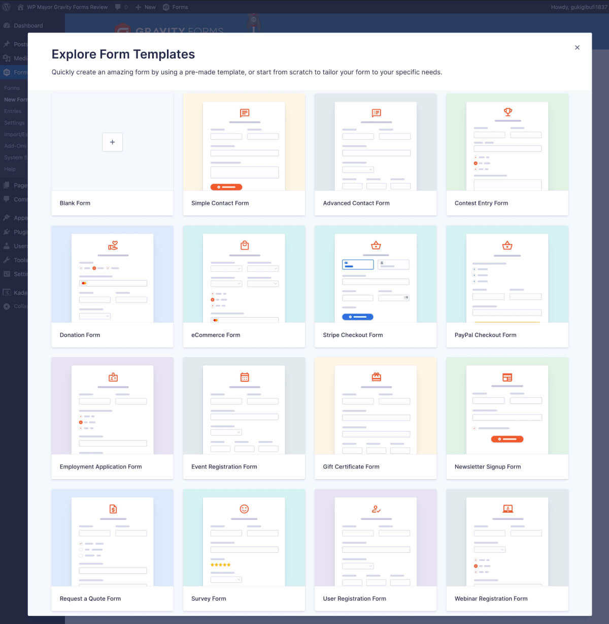Библиотека шаблонов форм Gravity Forms