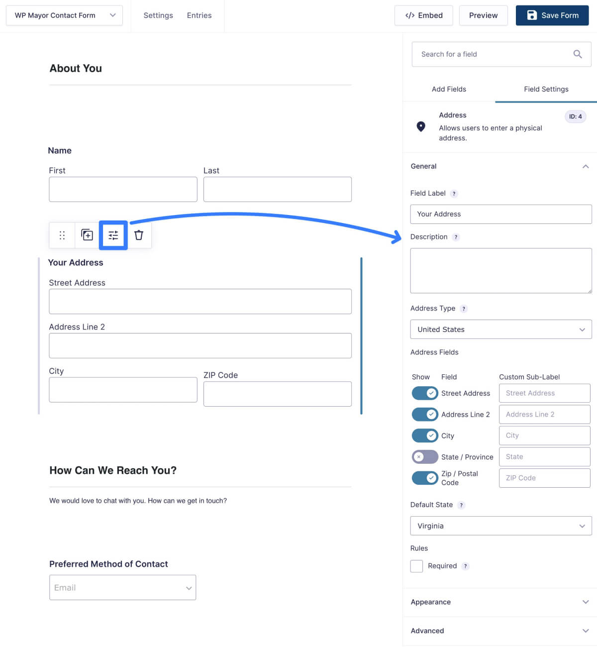 Editor de arrastar e soltar do Gravity Forms