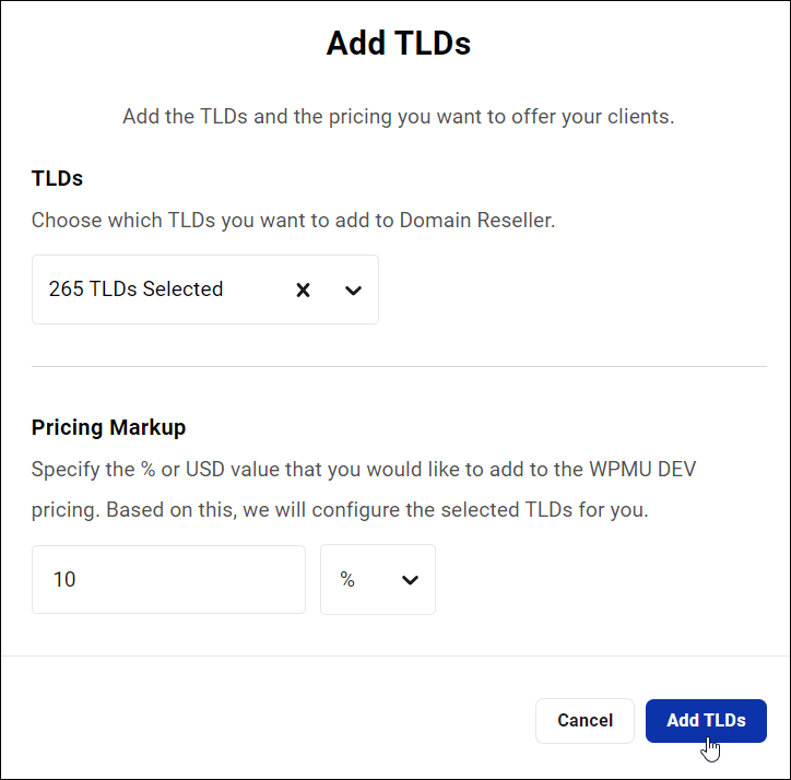 Domain-Reseller – TLDs hinzufügen