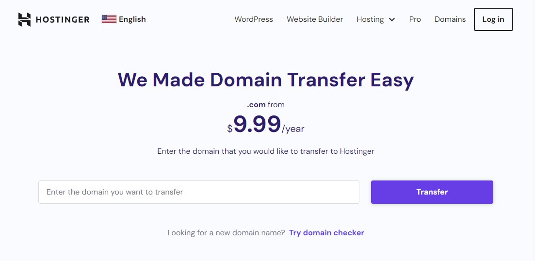 Transfer Domain Hostinger