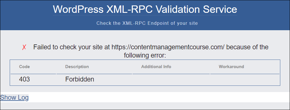 XML-RPC 검증 도구.