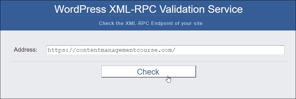 Alat Layanan Validasi XML-RPC WordPress