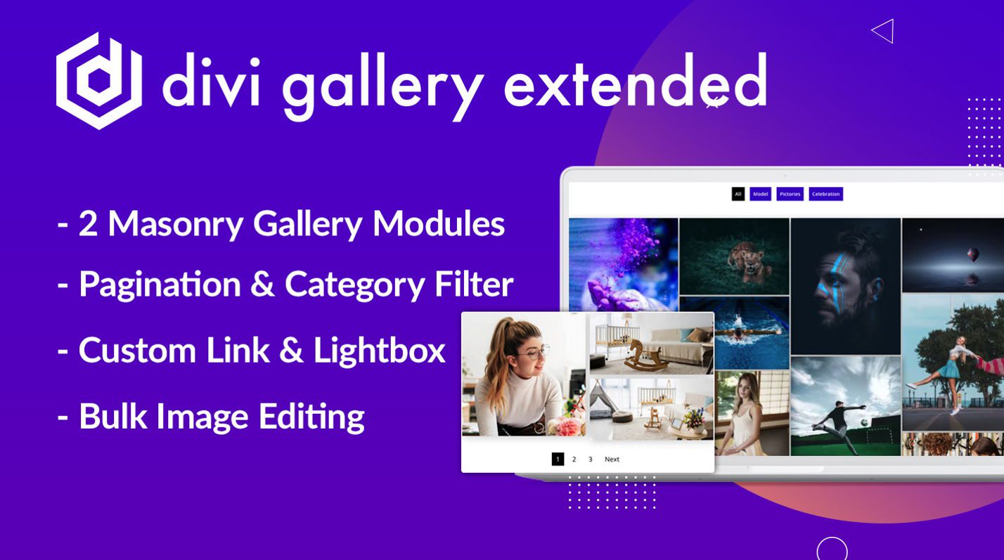 Лучшие плагины галереи Divi — изображение в расширенном разделе Divi Gallery.