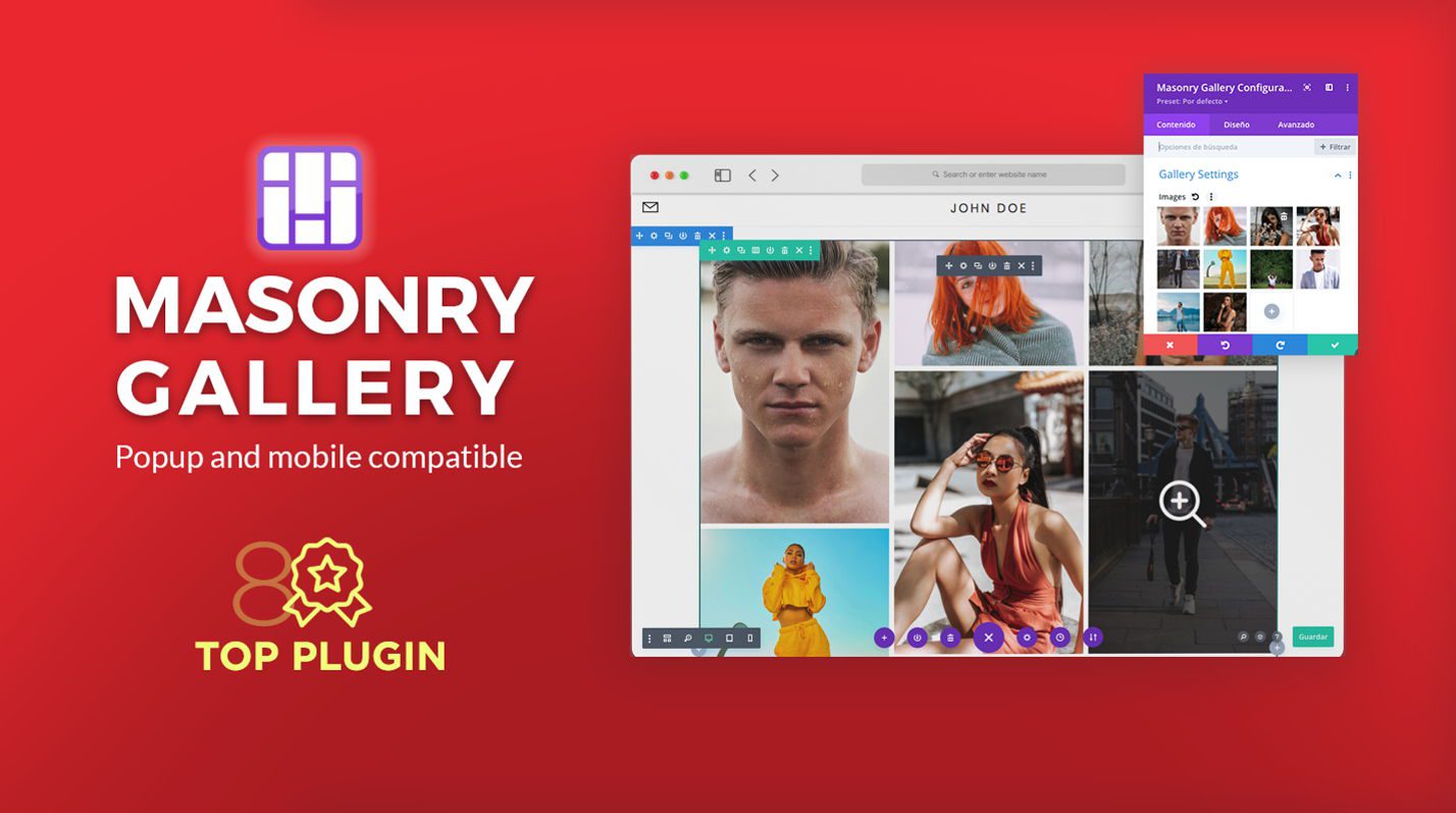 最佳 Divi Gallery 插件 - Divi Masonry Gallery 特色图像。