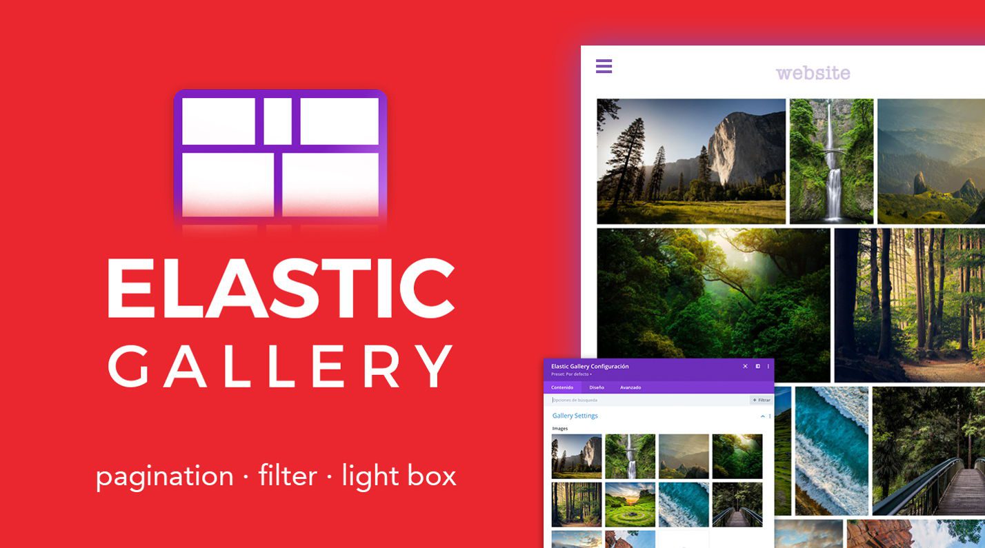 Meilleurs plugins Divi Gallery – Image en vedette de la section Divi Elastic Gallery.