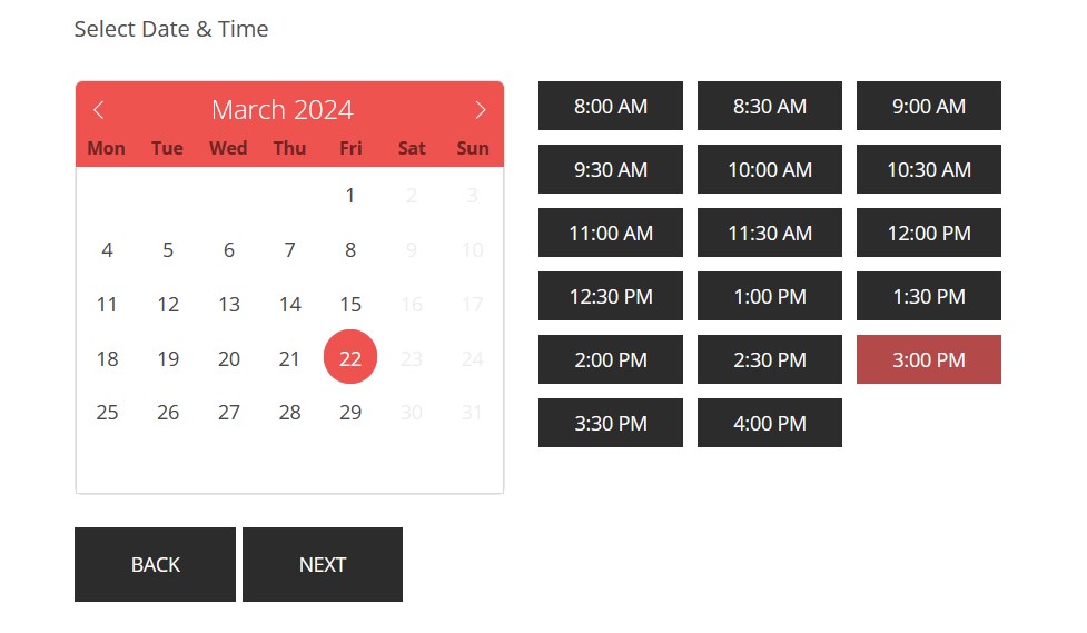 materiale design a colori calendario rosso.