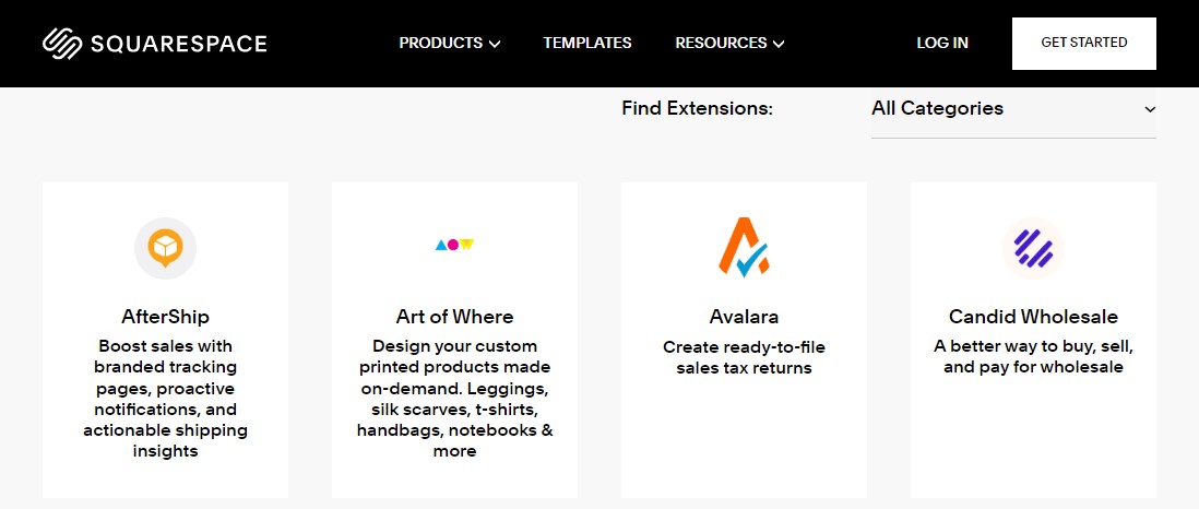 Extensões do Squarespace