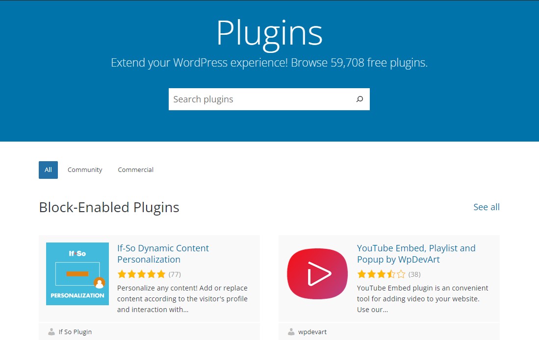 Diretório de plug-ins do WordPress