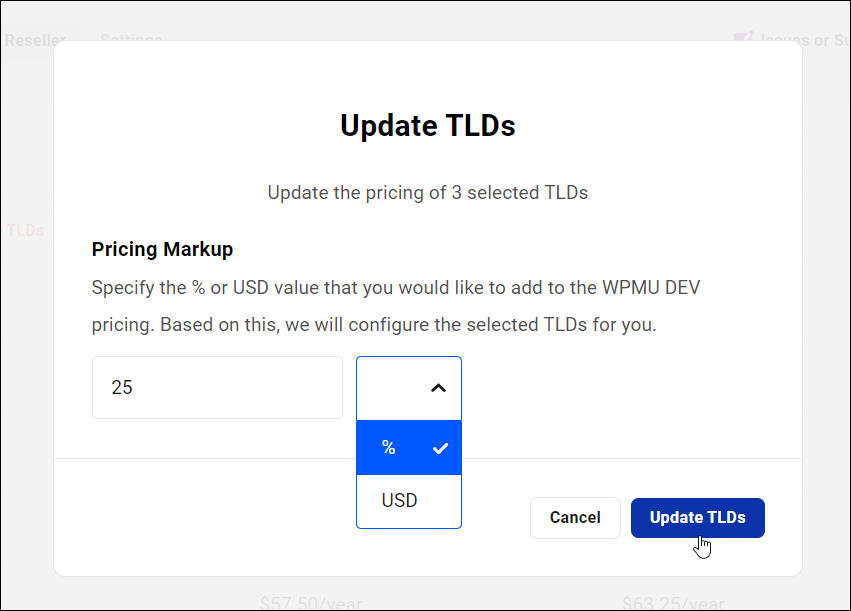 อัปเดตมาร์กอัป TLD จำนวนมาก