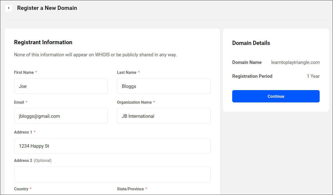 Detail pendaftar domain.