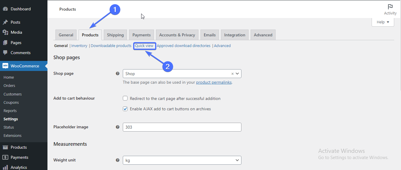 Configuração do WooCommerce Quick View Pro