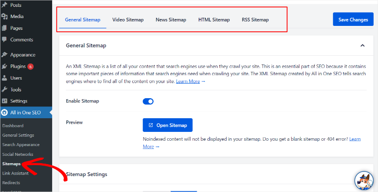 aioseo sitemaps