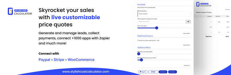WordPress için şık maliyet hesaplayıcı