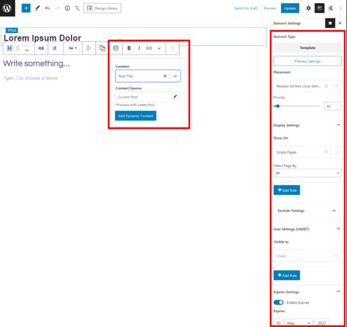 Kadence 템플릿 후크