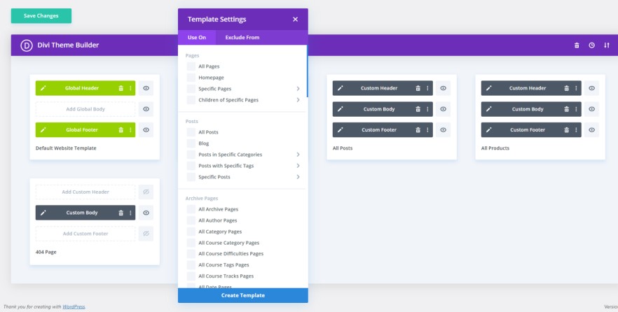 واجهة Divi Theme Builder