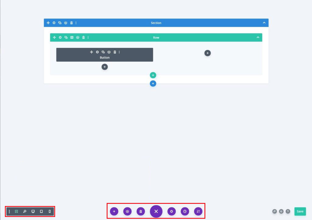 Visualização do wireframe Divi