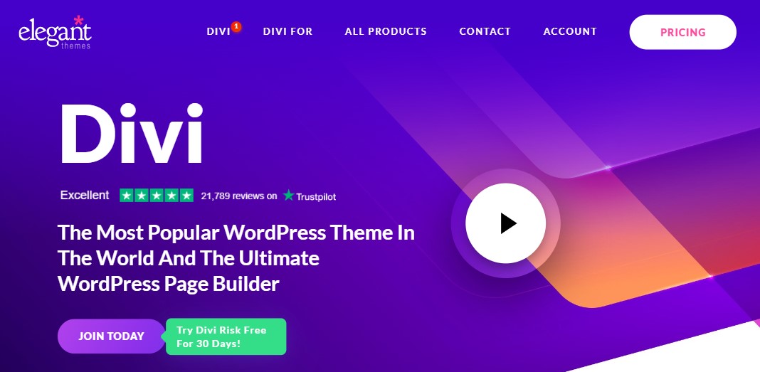 Tema WordPress Dviv e construtor de páginas