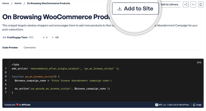 Fügen Sie WooCommerce Browse Abandonment Code Snippet hinzu