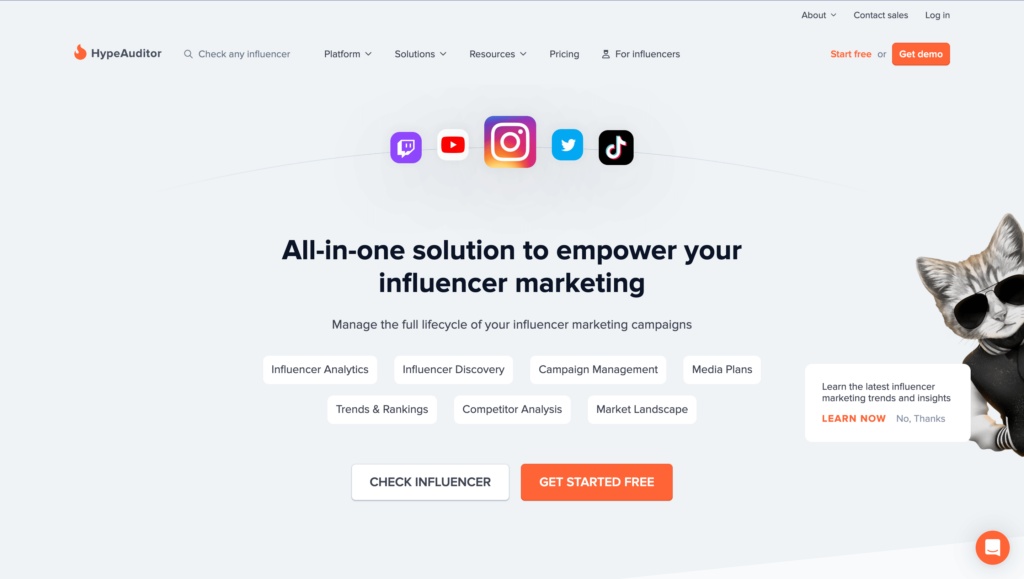 HypeAuditor - Instrument gratuit de marketing pentru influenți