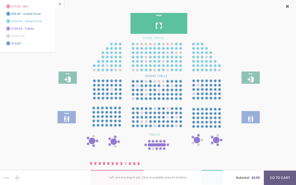 Un plan de salle disponible via le plugin Bridge for WooCommerce.