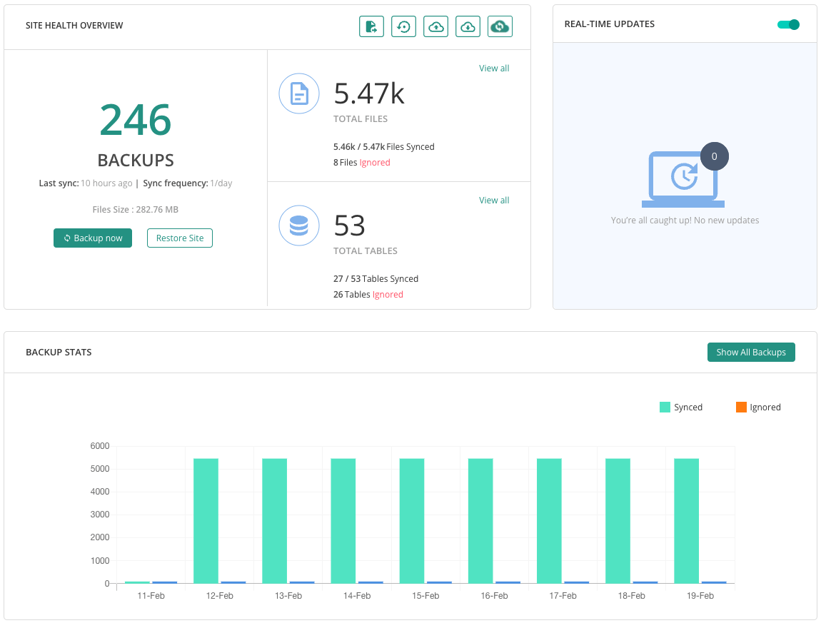 การสำรองข้อมูลใน WP Remote