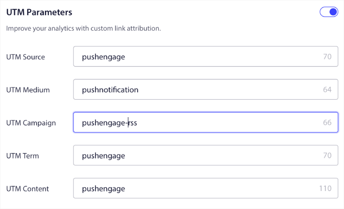 UTM dla powiadomień push RSS