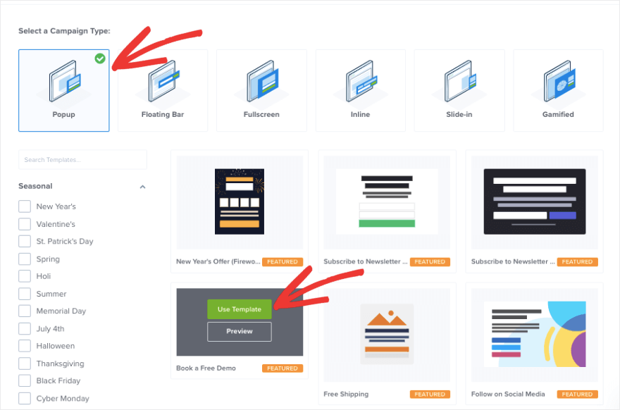 Perpustakaan Template OptinMonster