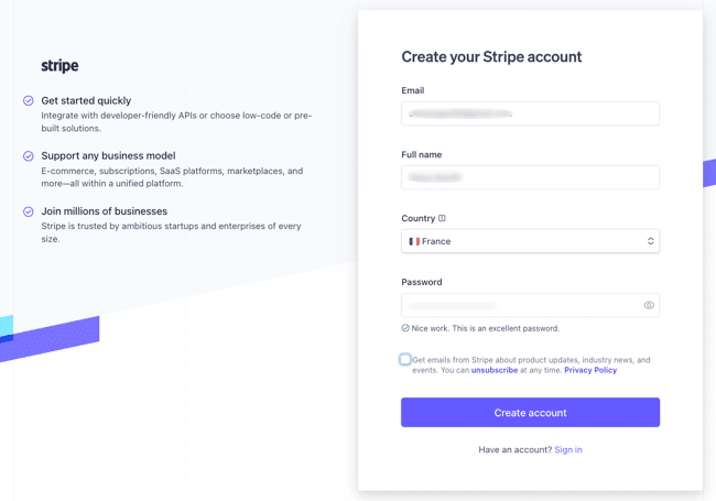 Stripe-Onboarding-Formular