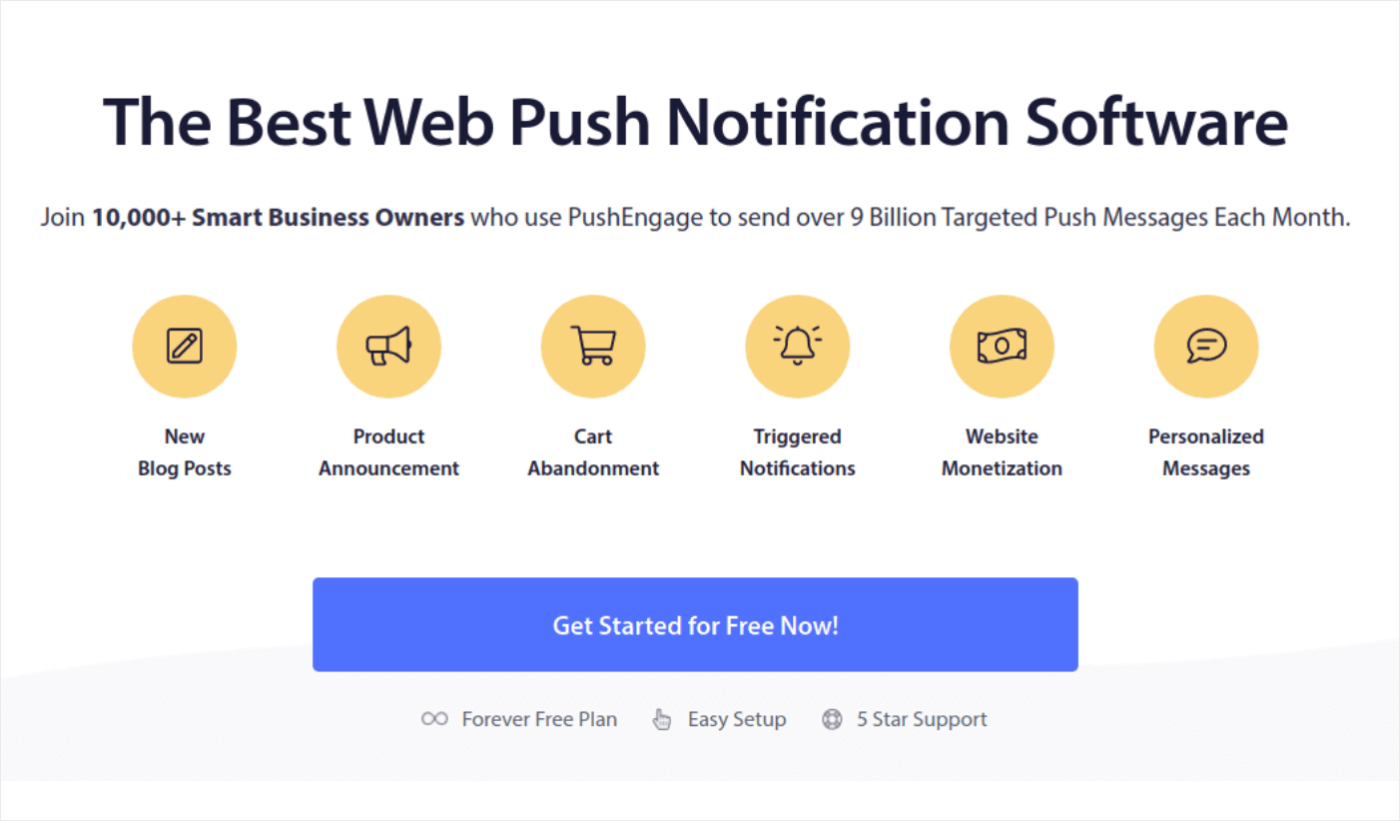 PushEngage เป็นทางเลือกสำหรับการแจ้งเตือนแบบพุชของ Notix