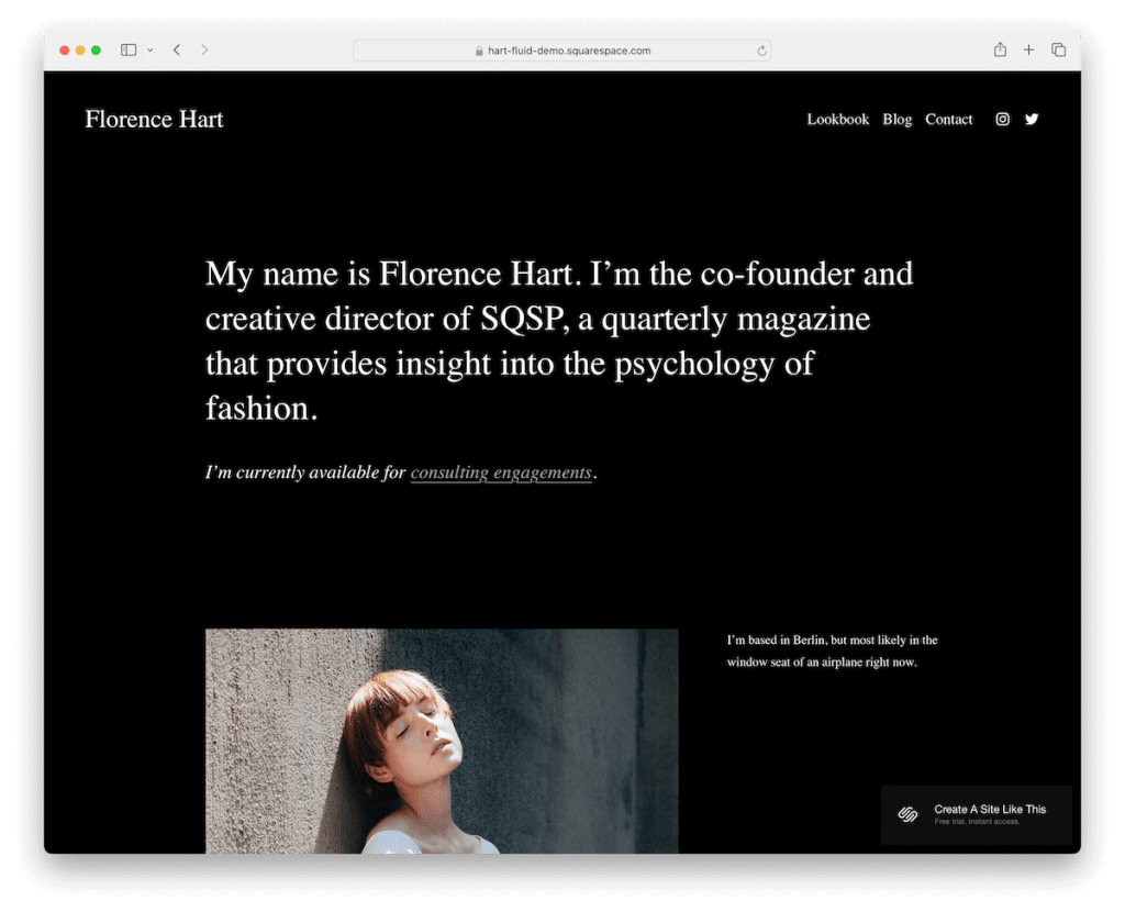 plantilla de escritor hart squarespace