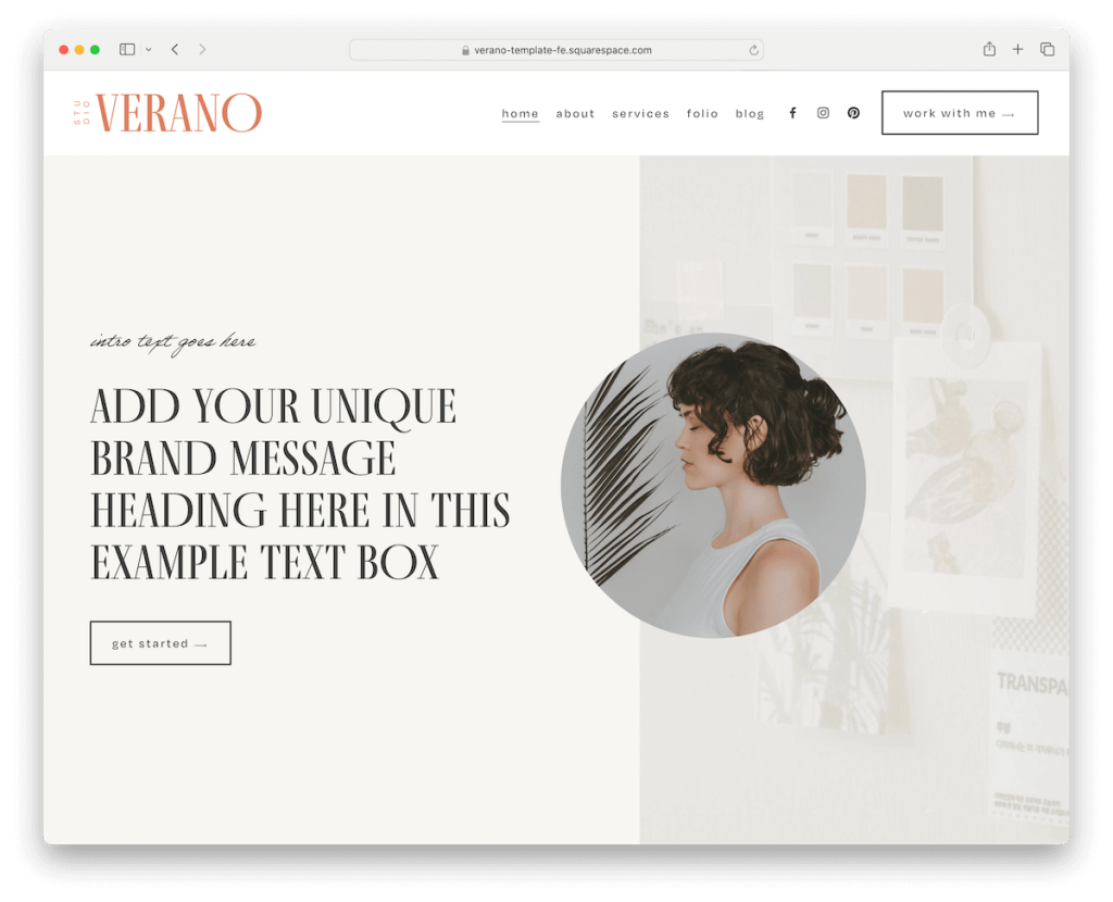 plantilla de escritor de verano squarespace