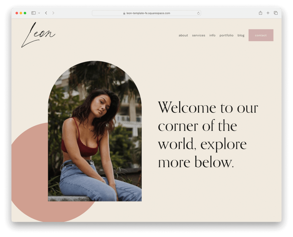 เทมเพลตพอร์ตโฟลิโอของ Leon Squarespace